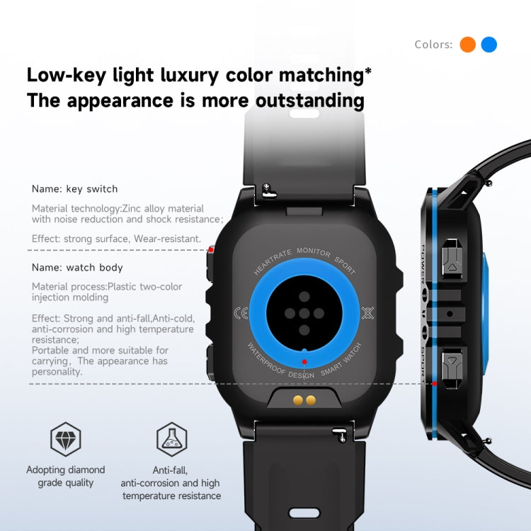 LEMFO C26 1.96 inch Sport Smart Watch, Support Bluetooth Call / Message Notification / Heart Rate / Blood Pressure Health Monitor(Orange) - free shipping - PMC TechLife - Order now!