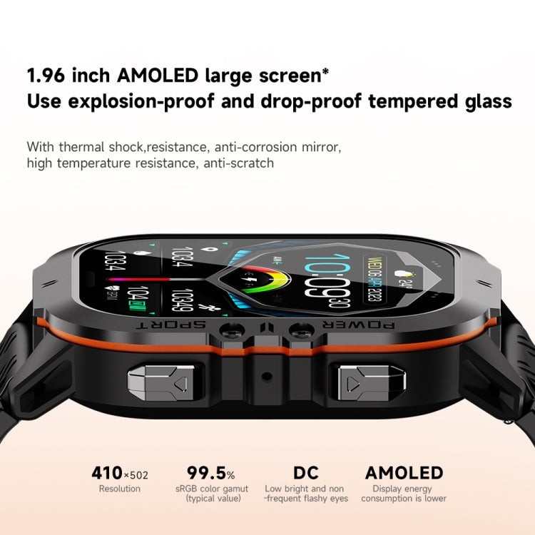 LEMFO C26 1.96 inch Sport Smart Watch, Support Bluetooth Call / Message Notification / Heart Rate / Blood Pressure Health Monitor(Orange) - free shipping - PMC TechLife - Order now!