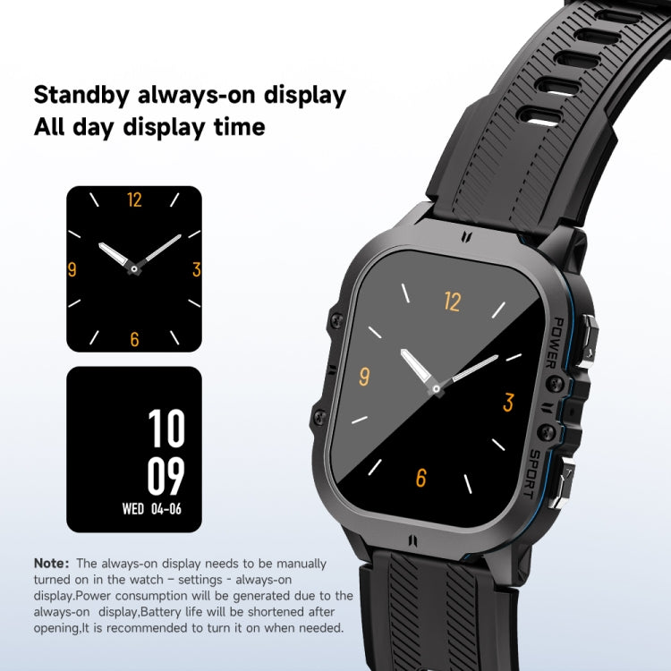 LEMFO C26 1.96 inch Sport Smart Watch, Support Bluetooth Call / Message Notification / Heart Rate / Blood Pressure Health Monitor(Blue) - free shipping - PMC TechLife - Order now!