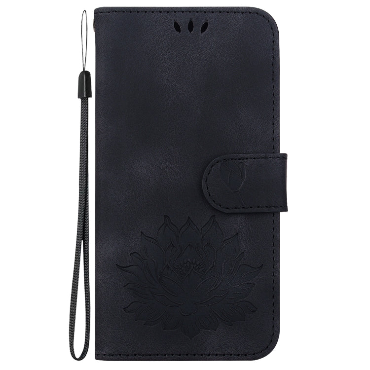 For Tecno Spark G0 2024 / Spark 20 Lotus Embossed Leather Phone Case(Black) - Tecno Cases by PMC Jewellery | Online Shopping South Africa | PMC Jewellery | Buy Now Pay Later Mobicred