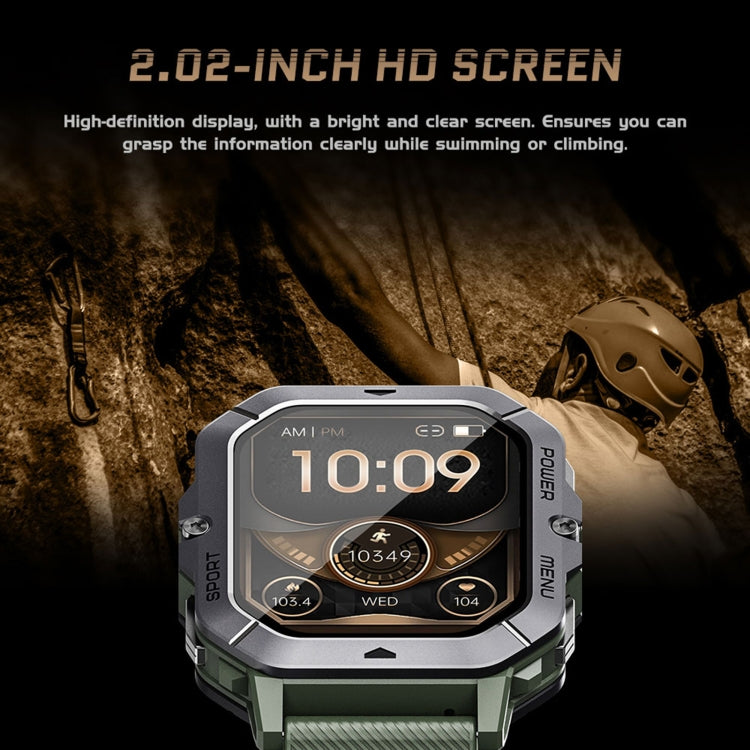 LEMFO C28 2.02 inch Sport Smart Watch, Support Bluetooth Call / Sleep / Blood Oxygen / Heart Rate / Blood Pressure Health Monitor(Green) - free shipping - PMC TechLife - Order now!