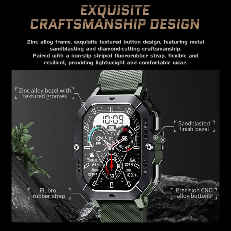 LEMFO C28 2.02 inch Sport Smart Watch, Support Bluetooth Call / Sleep / Blood Oxygen / Heart Rate / Blood Pressure Health Monitor(Green) - free shipping - PMC TechLife - Order now!