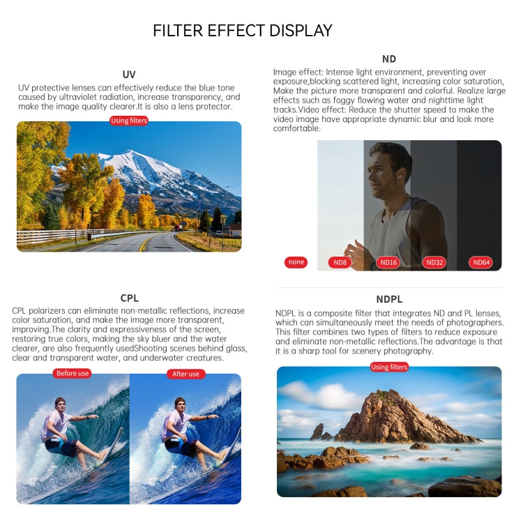 For Insta360 GO 3S JUNESTAR Camera Lens Filter, Filter:6 in 1 STAR CPL ND - free shipping - PMC TechLife - Order now!