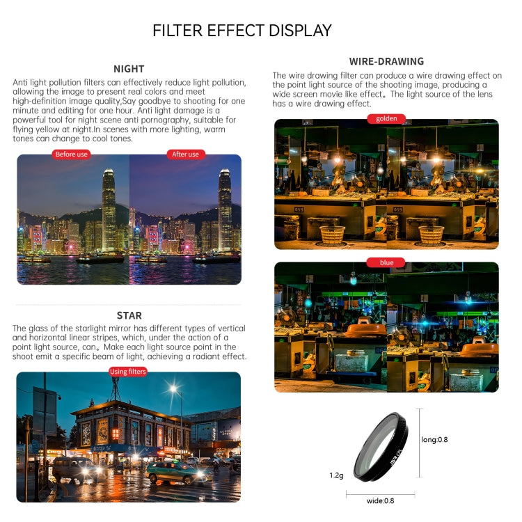 For Insta360 GO 3S JUNESTAR Camera Lens Filter, Filter:8 in 1 UV CPL ND NIGHT - Len Accessories by JSR | Online Shopping South Africa | PMC Jewellery | Buy Now Pay Later Mobicred