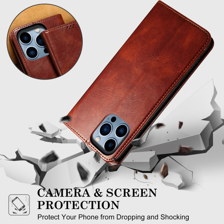 For Samsung Galaxy S25+ 5G Oil Wax Crazy Horse Texture Leather Phone Case(Brown) - Galaxy S25+ 5G Cases by PMC Jewellery | Online Shopping South Africa | PMC Jewellery | Buy Now Pay Later Mobicred