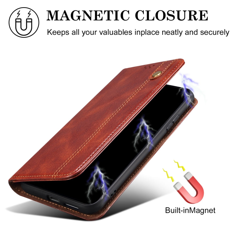 For Samsung Galaxy S25 Ultra 5G Oil Wax Crazy Horse Texture Leather Phone Case(Brown) - Galaxy S25 Ultra 5G Cases by PMC Jewellery | Online Shopping South Africa | PMC Jewellery | Buy Now Pay Later Mobicred