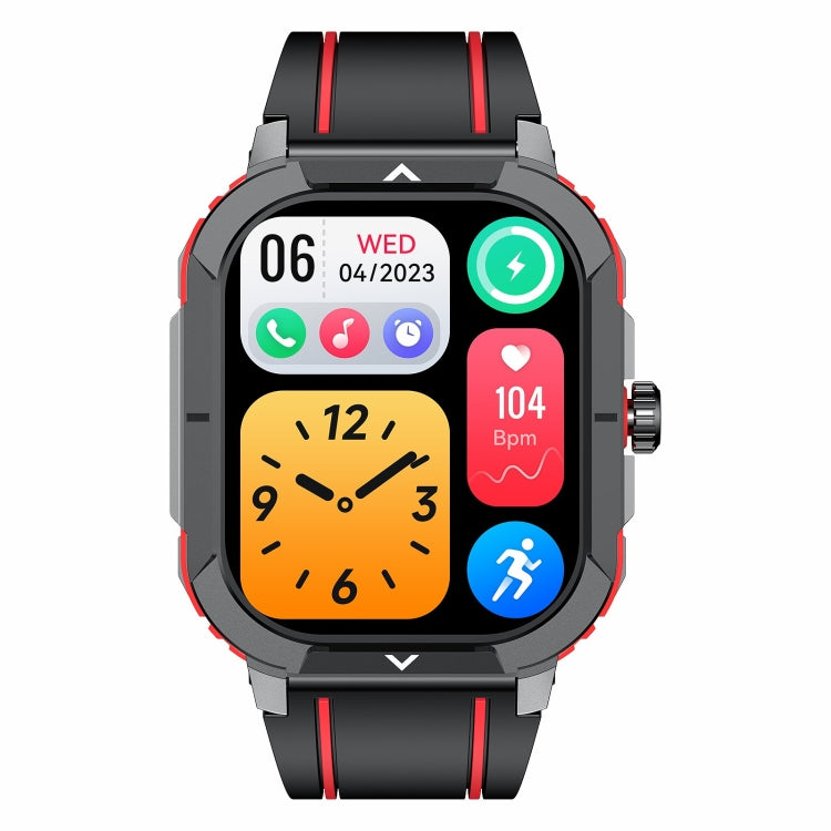 LEMFO HK56 2.06 inch BT5.3 IP68 Sport Smart Watch, Support Bluetooth Call / Message Notification / Heart Rate / Blood Pressure Health Monitor(Red) - Smart Watches by LEMFO | Online Shopping South Africa | PMC Jewellery | Buy Now Pay Later Mobicred