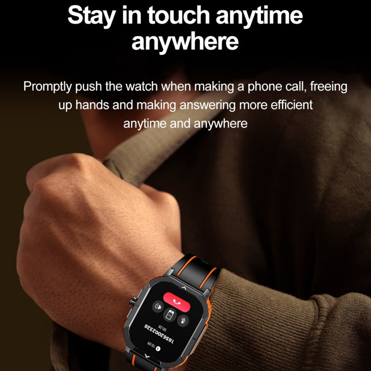 LEMFO HK56 2.06 inch BT5.3 IP68 Sport Smart Watch, Support Bluetooth Call / Message Notification / Heart Rate / Blood Pressure Health Monitor(Orange) - free shipping - PMC TechLife - Order now!