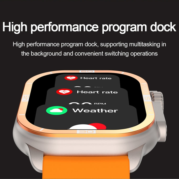 HK96S 2.06 inch BT5.3 IP68 Sport Smart Watch, Support Bluetooth Call / Sleep / Blood Oxygen / Heart Rate / Blood Pressure Health Monitor(Orange) - Smart Watches by PMC TechLife | Online Shopping South Africa | PMC TechLife | Buy Now Pay Later Mobicred