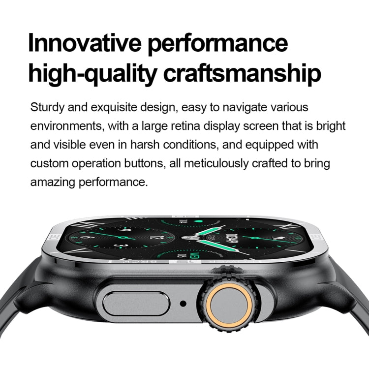 HK96S 2.06 inch BT5.3 IP68 Sport Smart Watch, Support Bluetooth Call / Sleep / Blood Oxygen / Heart Rate / Blood Pressure Health Monitor(Black) - Smart Watches by PMC TechLife | Online Shopping South Africa | PMC TechLife | Buy Now Pay Later Mobicred