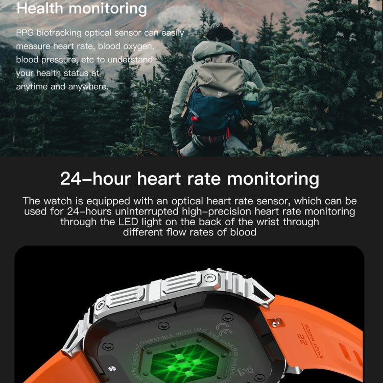 LEMFO K61 Pro 1.96 inch BT5.0 Sport Smart Watch, Support Bluetooth Call / Sleep / Blood Oxygen / Heart Rate / Blood Pressure Health Monitor(Orange) - free shipping - PMC TechLife - Order now!