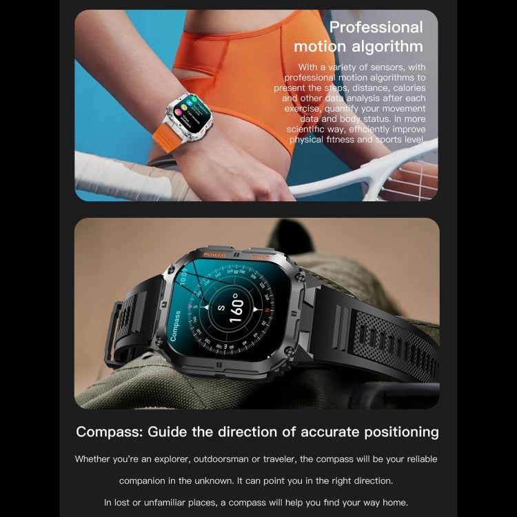 LEMFO K61 Pro 1.96 inch BT5.0 Sport Smart Watch, Support Bluetooth Call / Sleep / Blood Oxygen / Heart Rate / Blood Pressure Health Monitor(Orange) - free shipping - PMC TechLife - Order now!