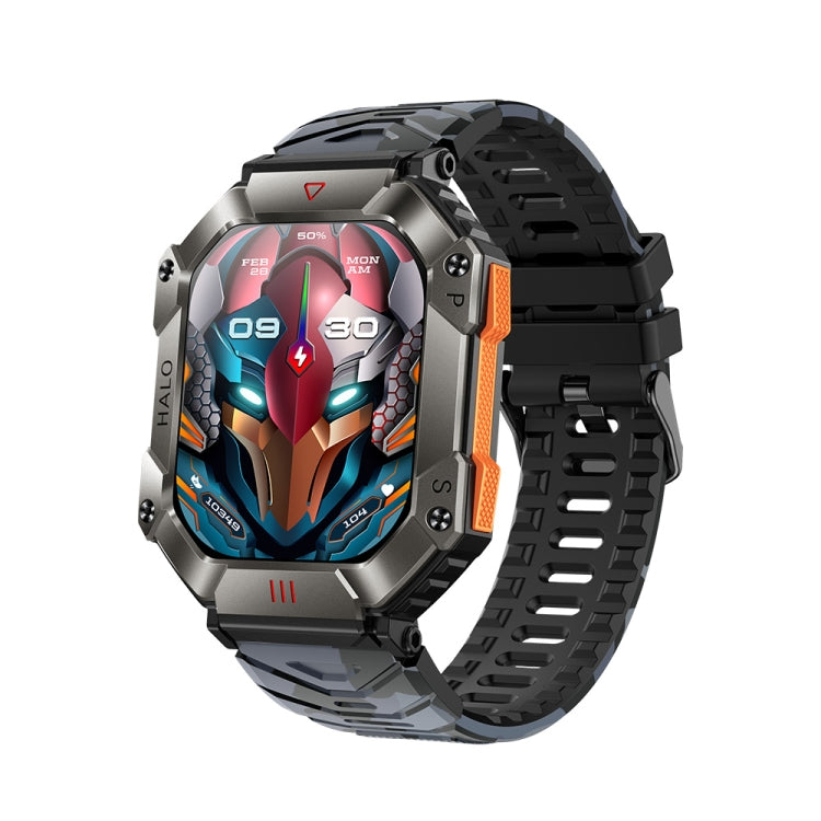 KR80 2.0 inch BT5.1 IP67 Sport Smart Watch, Support Bluetooth Call / Sleep / Blood Oxygen / Heart Rate / Blood Pressure Health Monitor(Black+Camouflage) - Smart Watches by PMC TechLife | Online Shopping South Africa | PMC TechLife | Buy Now Pay Later Mobicred