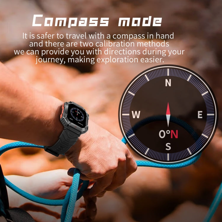 KR80 2.0 inch BT5.1 IP67 Sport Smart Watch, Support Bluetooth Call / Sleep / Blood Oxygen / Heart Rate / Blood Pressure Health Monitor(Black+Camouflage) - Smart Watches by PMC TechLife | Online Shopping South Africa | PMC TechLife | Buy Now Pay Later Mobicred