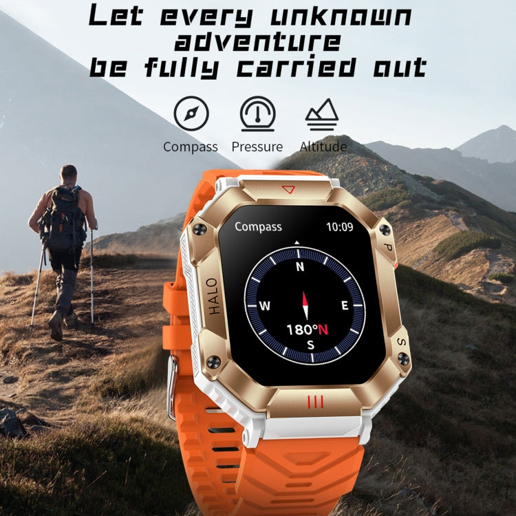 KR80 2.0 inch BT5.1 IP67 Sport Smart Watch, Support Bluetooth Call / Sleep / Blood Oxygen / Heart Rate / Blood Pressure Health Monitor(Black+Orange) - Smart Watches by PMC TechLife | Online Shopping South Africa | PMC TechLife | Buy Now Pay Later Mobicred