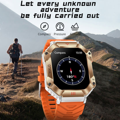 LEMFO KR80 2.0 inch BT5.1 IP67 Sport Smart Watch, Support Bluetooth Call / Sleep / Blood Oxygen / Heart Rate / Blood Pressure Health Monitor(Black+Orange) - Smart Watches by LEMFO | Online Shopping South Africa | PMC Jewellery | Buy Now Pay Later Mobicred