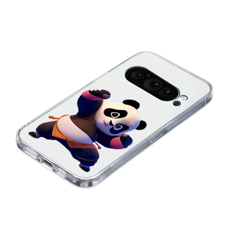 For Google Pixel 9 Pro Colored Drawing Pattern Transparent TPU Phone Case(Panda) - Google Cases by PMC Jewellery | Online Shopping South Africa | PMC Jewellery | Buy Now Pay Later Mobicred