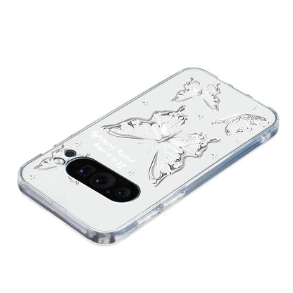 For Google Pixel 9 Pro Colored Drawing Pattern Transparent TPU Phone Case(Butterflies) - Google Cases by PMC Jewellery | Online Shopping South Africa | PMC Jewellery | Buy Now Pay Later Mobicred