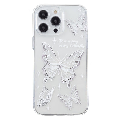 For iPhone 16 Pro Colored Drawing Pattern Transparent TPU Phone Case(Butterflies) - iPhone 16 Pro Cases by PMC Jewellery | Online Shopping South Africa | PMC Jewellery | Buy Now Pay Later Mobicred