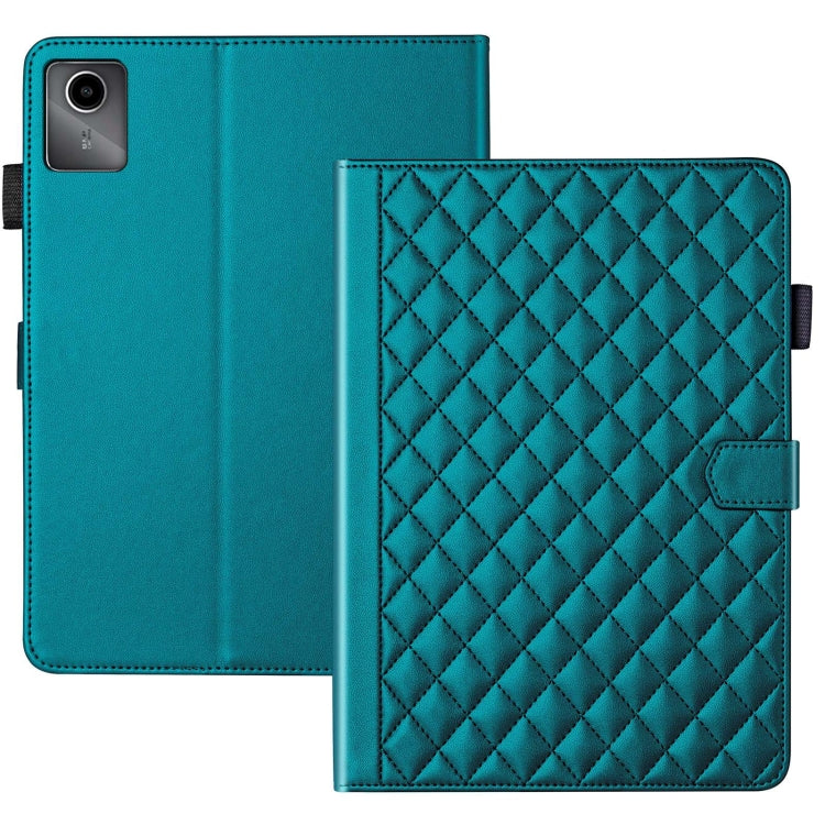 For Lenovo Tab M11 / Xiaoxin Pad 11 2024 Rhombus Lattice Leather Tablet Case(Dark Green) - Lenovo by PMC Jewellery | Online Shopping South Africa | PMC Jewellery | Buy Now Pay Later Mobicred