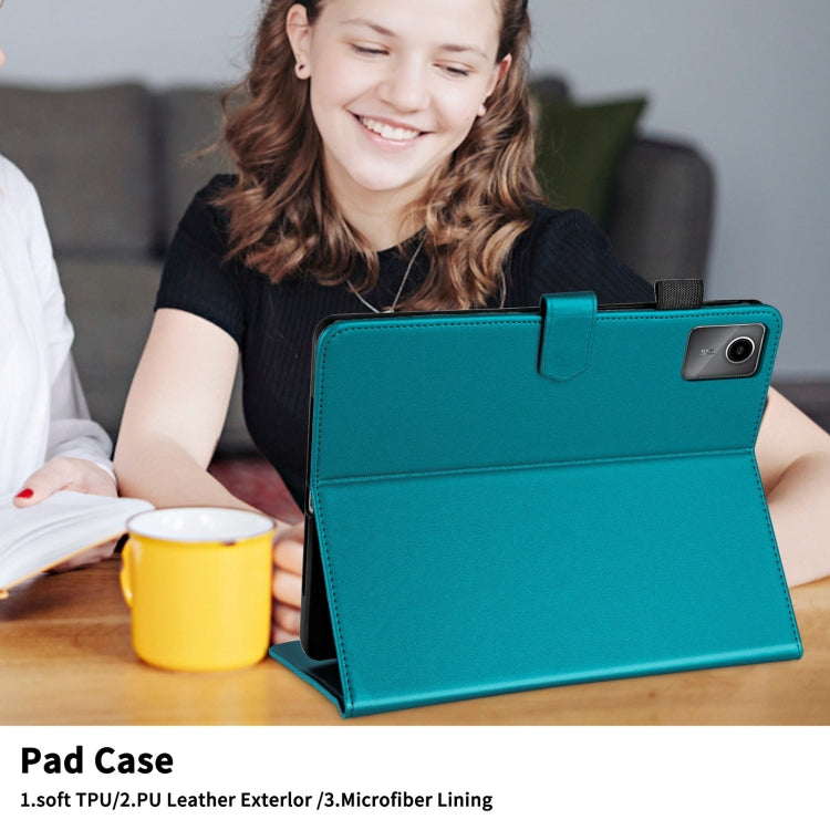 For Lenovo Tab M11 / Xiaoxin Pad 11 2024 Rhombus Lattice Leather Tablet Case(Dark Green) - Lenovo by PMC Jewellery | Online Shopping South Africa | PMC Jewellery | Buy Now Pay Later Mobicred