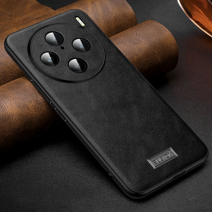 For vivo X100s Pro / X100 Pro SULADA Shockproof TPU + Handmade Leather Phone Case(Black) - X100 Pro Cases by SULADA | Online Shopping South Africa | PMC Jewellery | Buy Now Pay Later Mobicred