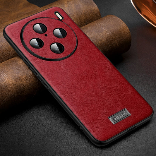 For vivo X100s Pro / X100 Pro SULADA Shockproof TPU + Handmade Leather Phone Case(Red) - X100 Pro Cases by SULADA | Online Shopping South Africa | PMC Jewellery | Buy Now Pay Later Mobicred