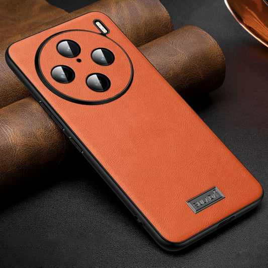 For vivo X100s Pro / X100 Pro SULADA Shockproof TPU + Handmade Leather Phone Case(Orange) - X100 Pro Cases by SULADA | Online Shopping South Africa | PMC Jewellery | Buy Now Pay Later Mobicred