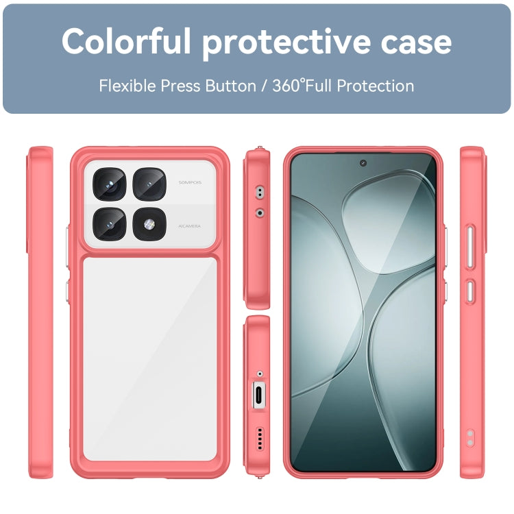 For Redmi K70 Ultra Colorful Series Acrylic Hybrid TPU Phone Case(Red) - Xiaomi Cases by PMC Jewellery | Online Shopping South Africa | PMC Jewellery | Buy Now Pay Later Mobicred