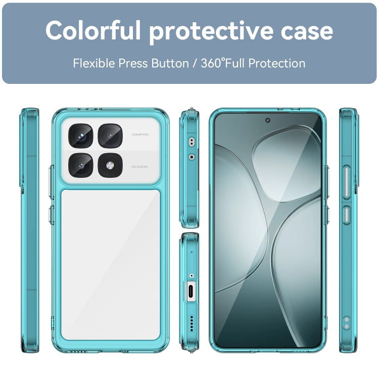 For Redmi K70 Ultra Colorful Series Acrylic Hybrid TPU Phone Case(Transparent Blue) - Xiaomi Cases by PMC Jewellery | Online Shopping South Africa | PMC Jewellery | Buy Now Pay Later Mobicred