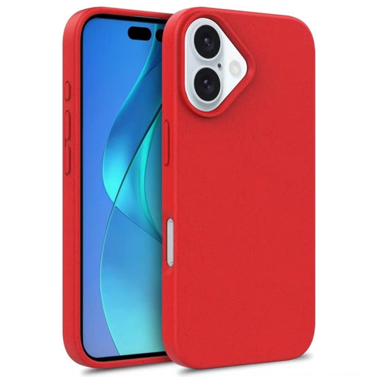 For iPhone 16 Wheat Straw TPU Phone Case(Red) - iPhone 16 Cases by PMC Jewellery | Online Shopping South Africa | PMC Jewellery | Buy Now Pay Later Mobicred