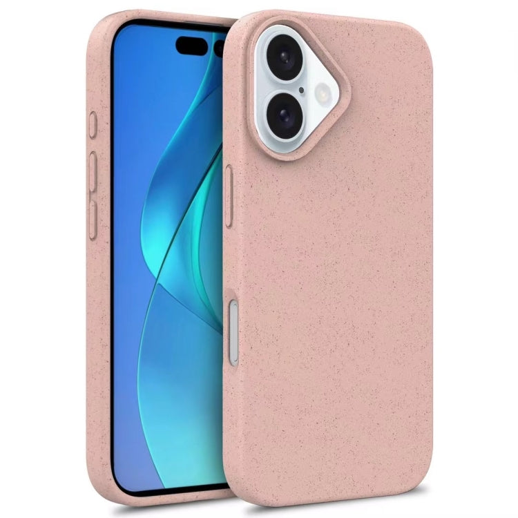 For iPhone 16 Wheat Straw TPU Phone Case(Pink) - iPhone 16 Cases by PMC Jewellery | Online Shopping South Africa | PMC Jewellery | Buy Now Pay Later Mobicred