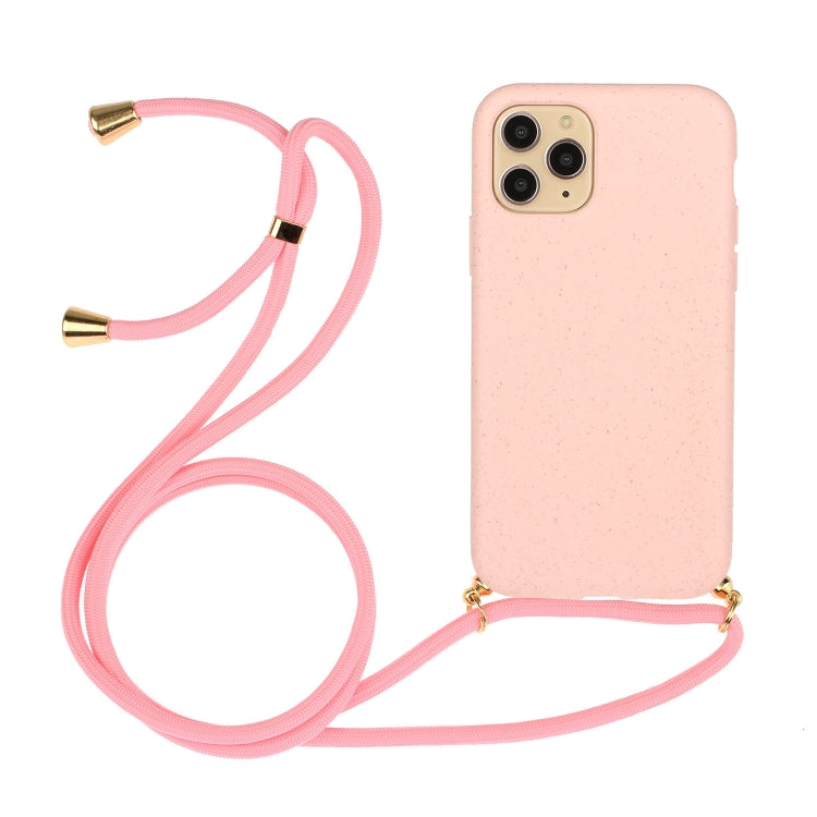 For iPhone 16 Pro Max Wheat Straw Material + TPU Phone Case with Lanyard(Pink) - iPhone 16 Pro Max Cases by PMC Jewellery | Online Shopping South Africa | PMC Jewellery | Buy Now Pay Later Mobicred