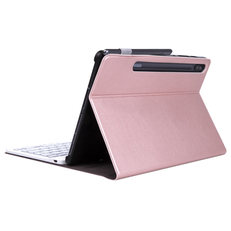 ST870S For Samsung Galaxy Tab S7 T870/T875 11 inch 2020 Ultra-thin Detachable Bluetooth Keyboard Leather Tablet Case with Stand & Sleep Function & Backlight(Rose Gold) - Samsung Keyboard by PMC Jewellery | Online Shopping South Africa | PMC Jewellery