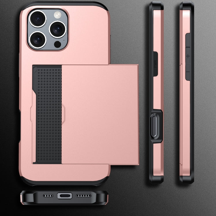 For iPhone 16e Shockproof Armor Phone Case with Card Slot(Rose Gold) - free shipping - PMC TechLife - Order now!