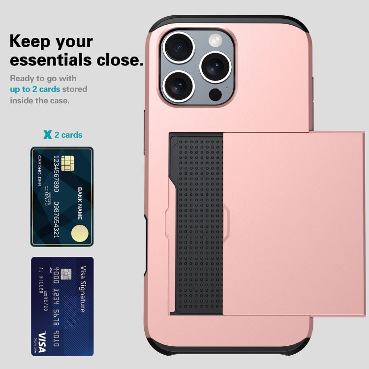 For iPhone 16 Shockproof Armor Phone Case with Card Slot(Rose Gold) - iPhone 16 Cases by PMC TechLife | Online Shopping South Africa | PMC TechLife | Buy Now Pay Later Mobicred