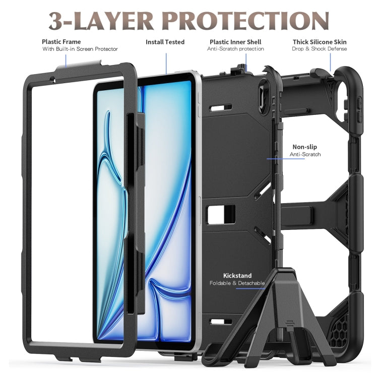 For iPad Air 11 2025 / 2024 Colorful Silicone Heavy Duty Hybrid PC Tablet Case(Black) - iPad Air 11 2025 / 2024 Cases by PMC TechLife | Online Shopping South Africa | PMC TechLife | Buy Now Pay Later Mobicred