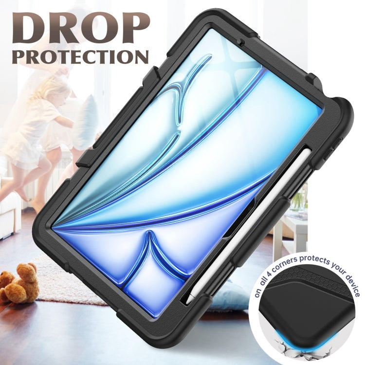 For iPad Air 11 2025 / 2024 Colorful Silicone Heavy Duty Hybrid PC Tablet Case(Black) - iPad Air 11 2025 / 2024 Cases by PMC TechLife | Online Shopping South Africa | PMC TechLife | Buy Now Pay Later Mobicred