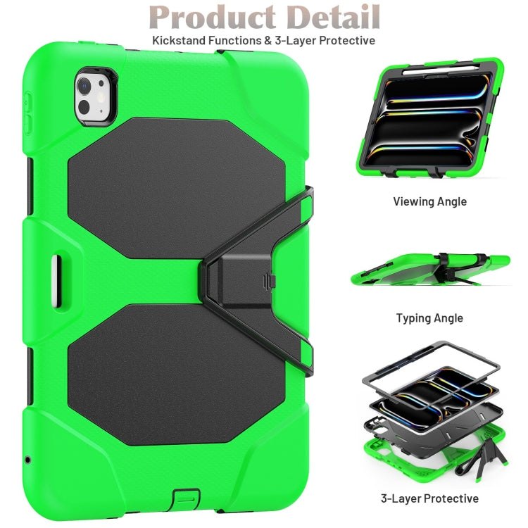 For iPad Pro 11 2024 Colorful Silicone Heavy Duty Hybrid PC Tablet Case(Green) - free shipping - PMC TechLife - Order now!