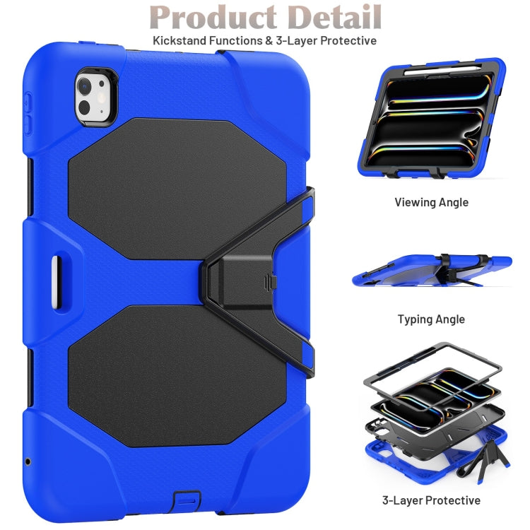 For iPad Pro 11 2024 Colorful Silicone Heavy Duty Hybrid PC Tablet Case(Dark Blue) - iPad Pro 11 2024 Cases by PMC TechLife | Online Shopping South Africa | PMC TechLife | Buy Now Pay Later Mobicred