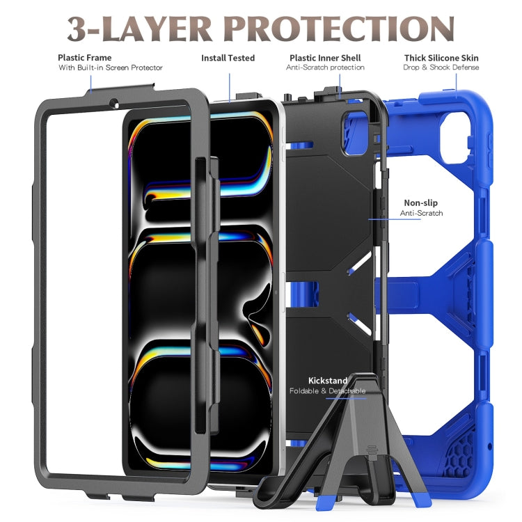 For iPad Pro 11 2024 Colorful Silicone Heavy Duty Hybrid PC Tablet Case(Dark Blue) - iPad Pro 11 2024 Cases by PMC TechLife | Online Shopping South Africa | PMC TechLife | Buy Now Pay Later Mobicred