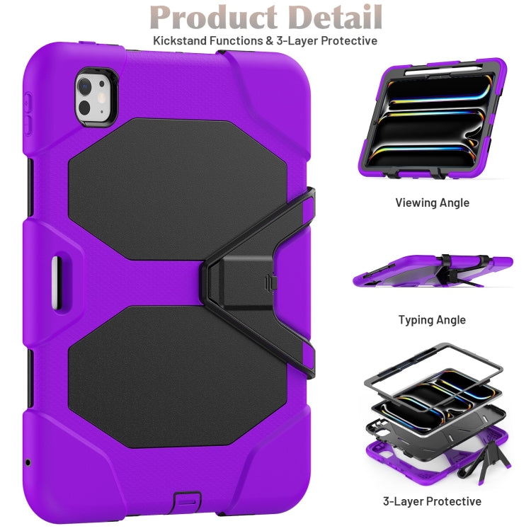 For iPad Pro 11 2024 Colorful Silicone Heavy Duty Hybrid PC Tablet Case(Purple) - iPad Pro 11 2024 Cases by PMC TechLife | Online Shopping South Africa | PMC TechLife | Buy Now Pay Later Mobicred