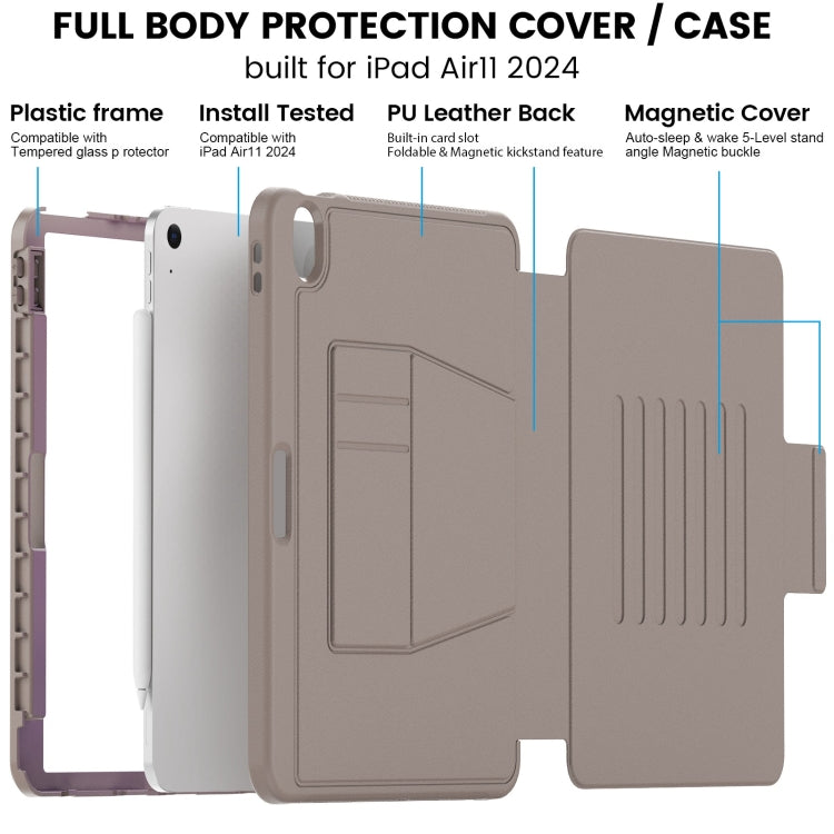 For iPad Air 11 2024 Smart B Magnetic Holder Leather Tablet Case(Rose Gold) - iPad Air 11 2024 Cases by PMC TechLife | Online Shopping South Africa | PMC TechLife | Buy Now Pay Later Mobicred