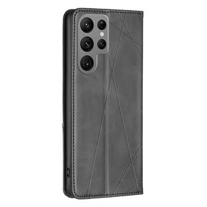 For Samsung Galaxy S25 Ultra 5G Rhombus Texture Magnetic Leather Phone Case(Black) - Galaxy S25 Ultra 5G Cases by PMC Jewellery | Online Shopping South Africa | PMC Jewellery | Buy Now Pay Later Mobicred