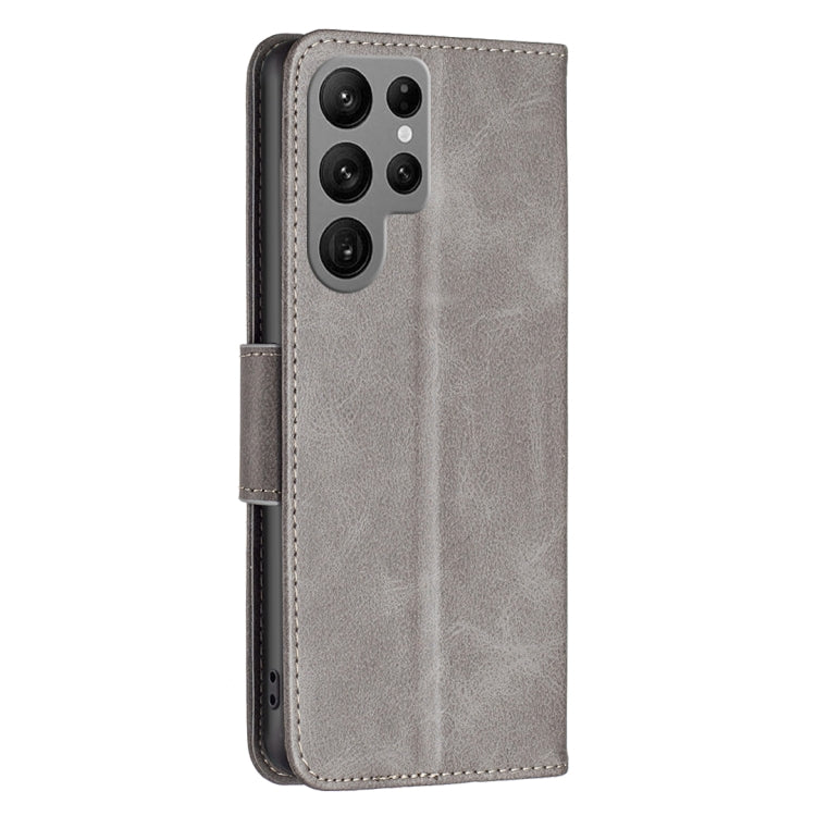 For Samsung Galaxy S25 Ultra 5G Lambskin Texture Pure Color Flip Leather Phone Case(Grey) - free shipping - PMC Jewellery - Order now!