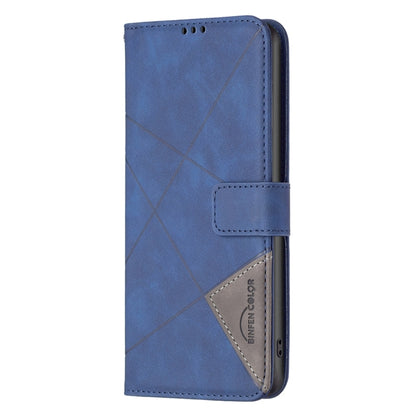 For Samsung Galaxy S25 5G Magnetic Buckle Rhombus Texture Leather Phone Case(Blue) - Galaxy S25 5G Cases by PMC Jewellery | Online Shopping South Africa | PMC Jewellery | Buy Now Pay Later Mobicred