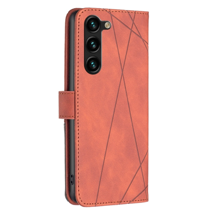 For Samsung Galaxy S25+ 5G Magnetic Buckle Rhombus Texture Leather Phone Case(Brown) - Galaxy S25+ 5G Cases by PMC Jewellery | Online Shopping South Africa | PMC Jewellery | Buy Now Pay Later Mobicred