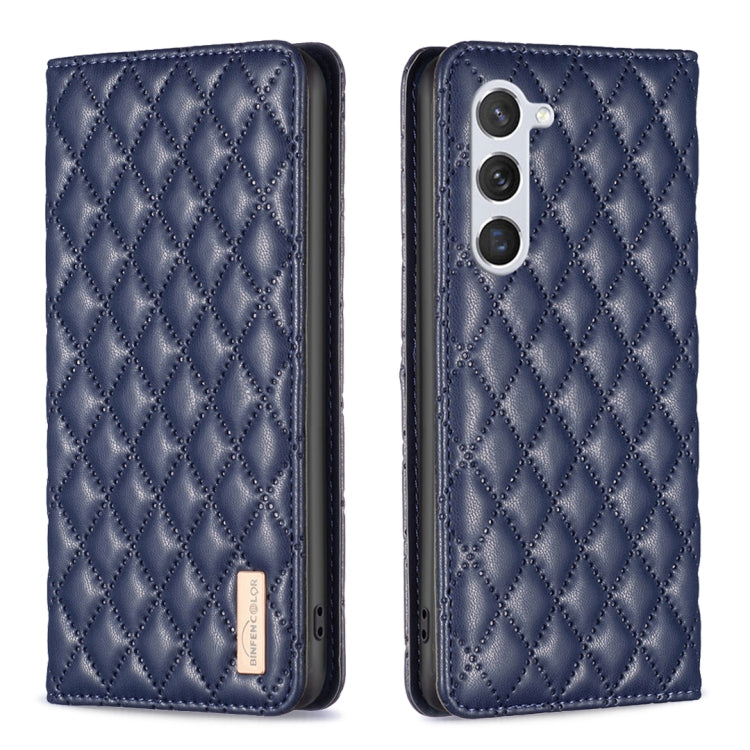 For Samsung Galaxy S25 5G Diamond Lattice Magnetic Leather Flip Phone Case(Blue) - Galaxy S25 5G Cases by PMC Jewellery | Online Shopping South Africa | PMC Jewellery | Buy Now Pay Later Mobicred