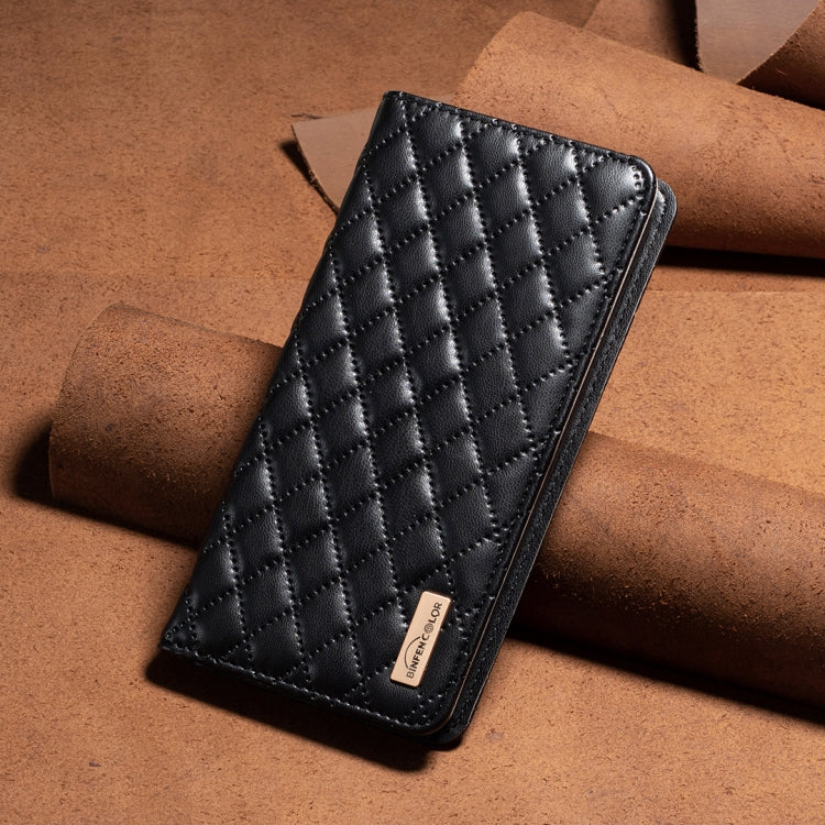 For Samsung Galaxy S25 Ultra 5G Diamond Lattice Magnetic Leather Flip Phone Case(Black) - Galaxy S25 Ultra 5G Cases by PMC Jewellery | Online Shopping South Africa | PMC Jewellery | Buy Now Pay Later Mobicred