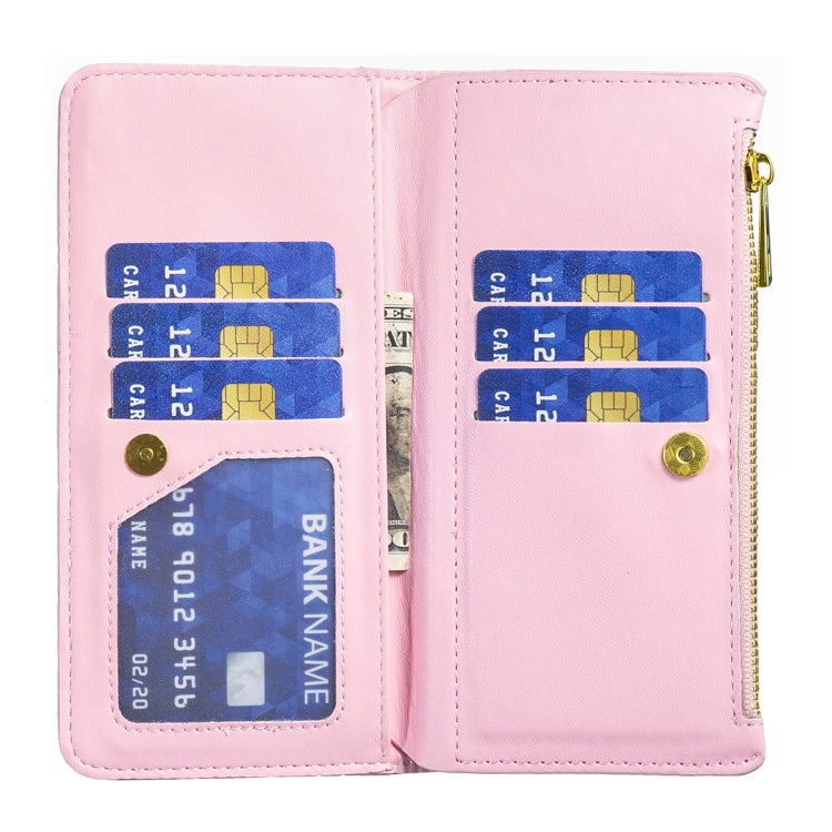 For Samsung Galaxy S25+ 5G Diamond Lattice Zipper Wallet Leather Flip Phone Case(Pink) - Galaxy S25+ 5G Cases by PMC TechLife | Online Shopping South Africa | PMC TechLife | Buy Now Pay Later Mobicred